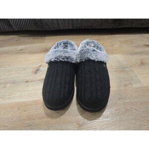 Skechers BOBS Faux Fur Lined Clog Slippers Black Womens 8.5 Cozy